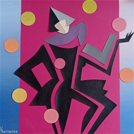 Pintura Love circus por Gustavsen Karl | Pintura Tema Cartón, Collage, Madera Life style