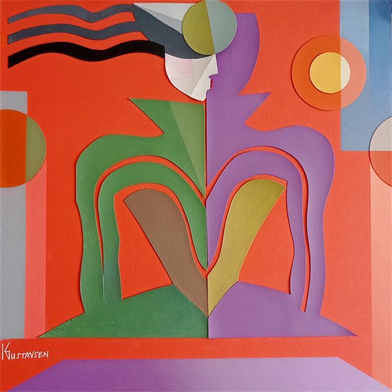 Painting Buste moderniste by Gustavsen Karl | Painting Figurative Subject matter Life style Wood Cardboard Gluing