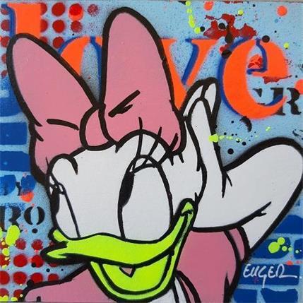 Painting DAISY LOVE by Euger Philippe | Painting Pop-art Acrylic, Cardboard, Gluing, Graffiti Pop icons