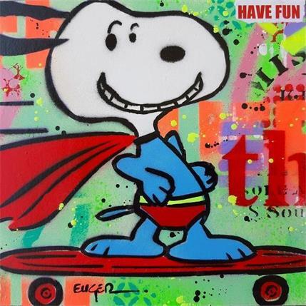 Painting HAVE FUN by Euger Philippe | Painting Pop-art Acrylic, Cardboard, Gluing, Graffiti Pop icons