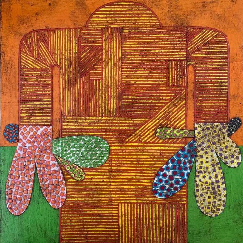 Painting Big Hands 5 by Ortiz Gustavo | Painting Gluing