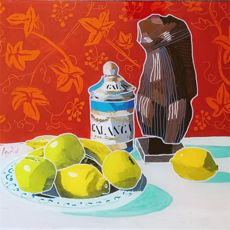Peinture Nefertiti aux citrons par Auriol Philippe | Tableau Pop-art Natures mortes Plexiglas Acrylique Posca