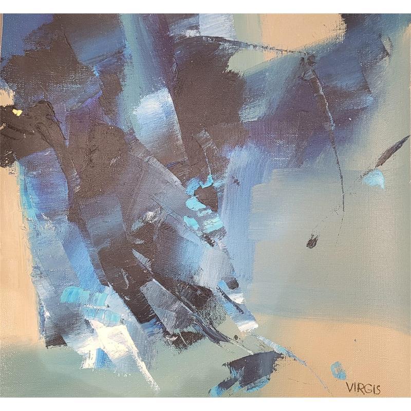 Peinture Into the night par Virgis | Tableau Abstrait Minimaliste Huile