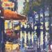 Peinture Evening Lights, Paris par Farren David | Tableau Figuratif Urbain Scènes de vie
