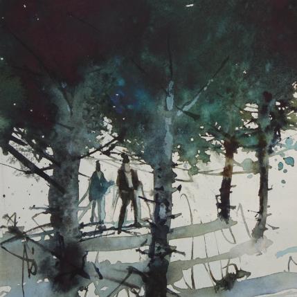 Painting Randonnée en Mercantour by Abbatucci Violaine | Painting Figurative Watercolor Landscapes
