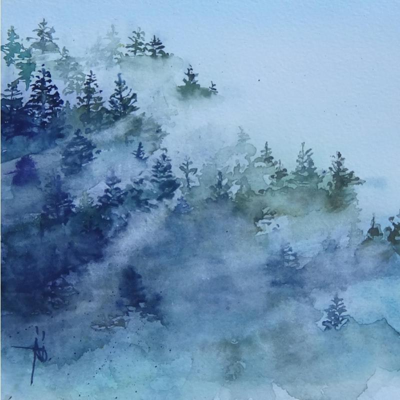 Peinture Embrumés par Abbatucci Violaine | Tableau Figuratif Paysages Aquarelle