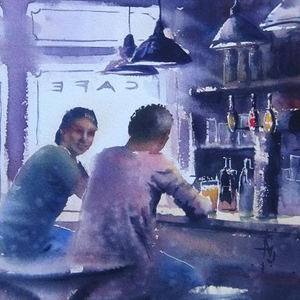 Gemälde Un ami bienveillant von Abbatucci Violaine | Gemälde Figurativ Aquarell Alltagsszenen