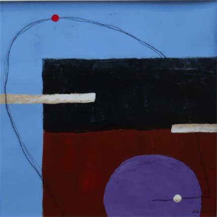 Peinture abstract blue D7 par Wilms Hilde | Tableau Abstrait Carton, Collage Minimaliste