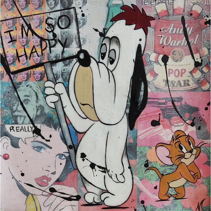 Peinture HAPPY par Marie G.  | Tableau Pop-art Icones Pop