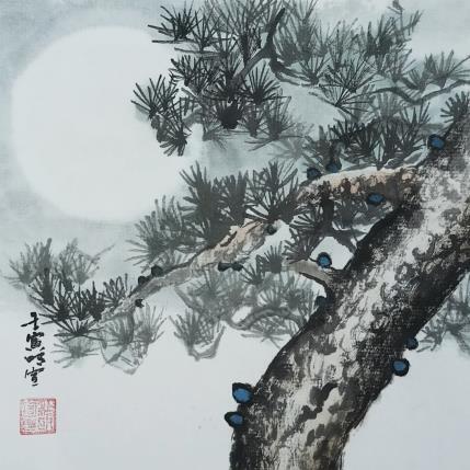 Painting Pinetree by Du Mingxuan | Painting Figurative Ink, Watercolor Landscapes, Nature