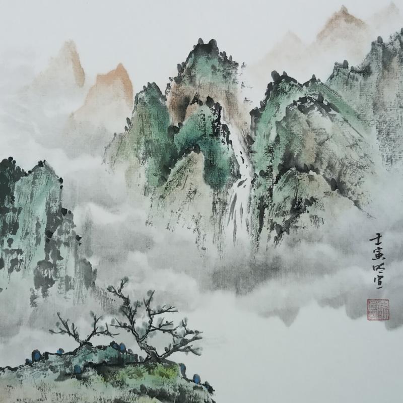 Peinture Mountain spring par Du Mingxuan | Tableau Figuratif Paysages Nature Aquarelle Encre