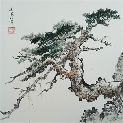 Painting Pine tree by Du Mingxuan | Painting Figurative Ink, Watercolor Landscapes, Nature, Pop icons