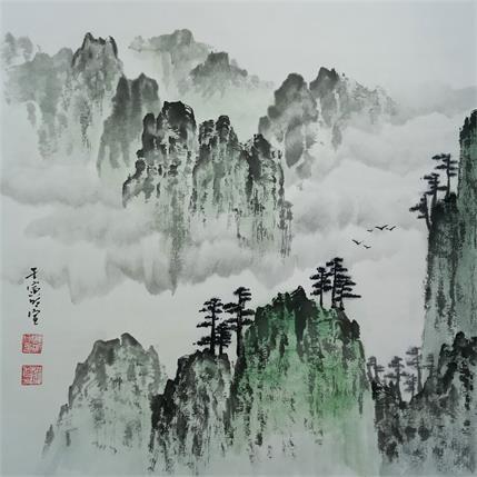 Peinture Mountains par Du Mingxuan | Tableau Figuratif Aquarelle, Encre Nature, Paysages
