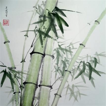Peinture Bamboos par Du Mingxuan | Tableau Figuratif Aquarelle, Encre Nature