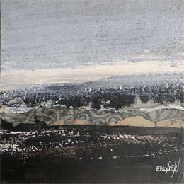 Peinture Contraste matière par Escolier Odile | Tableau Abstrait Acrylique, Carton, Sable Noir & blanc