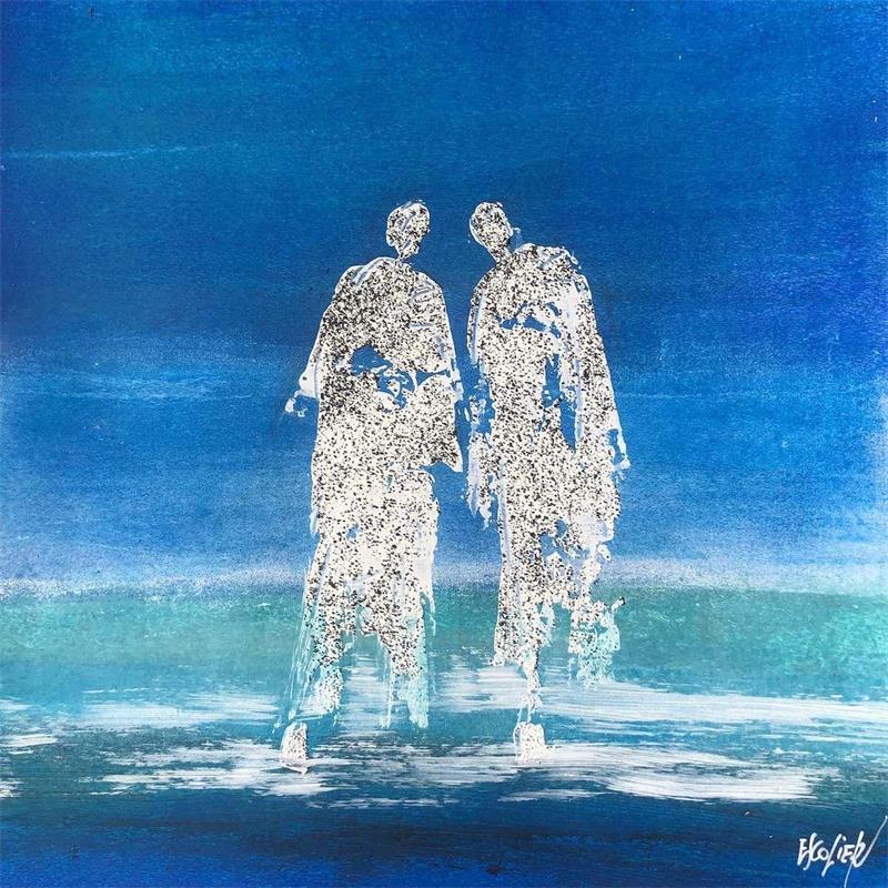 Pintura Nous deux por Escolier Odile | Pintura Arte bruto Cartón Acrílico Arena