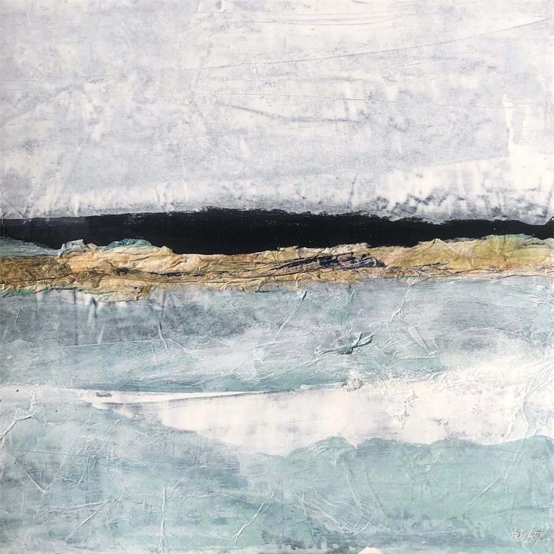 Peinture Douceur des lignes par Escolier Odile | Tableau Abstrait Carton Acrylique Sable