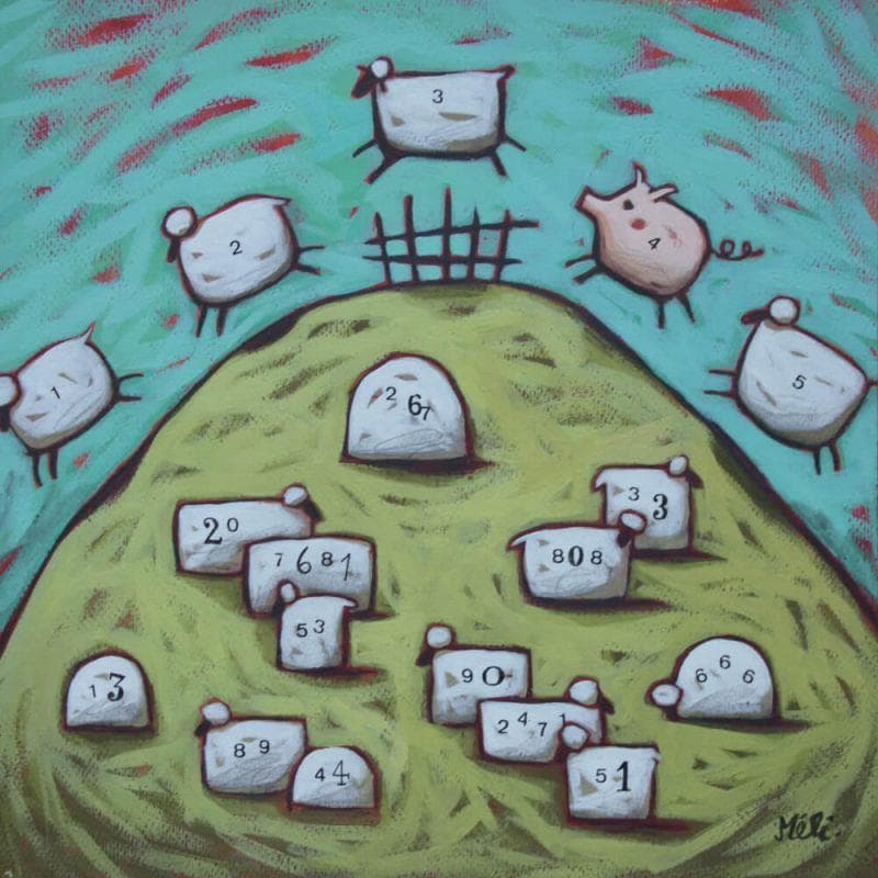 Peinture L'intrus par Catoni Melina | Tableau Art naïf Animaux