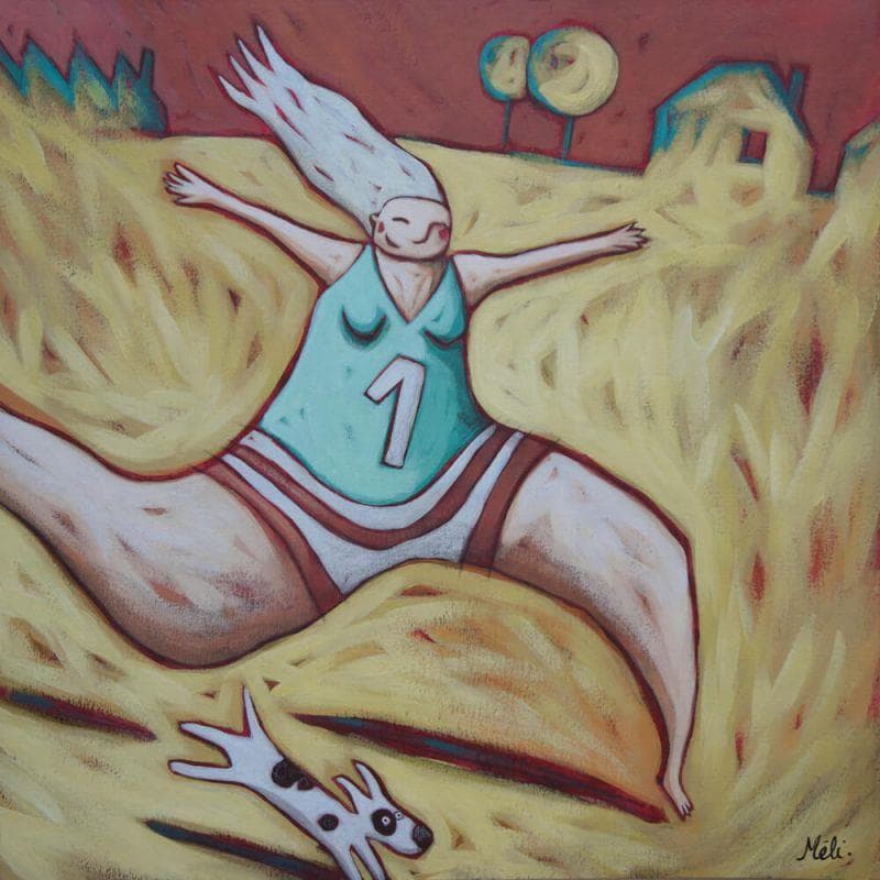 Peinture Run par Catoni Melina | Tableau Art naïf Scènes de vie
