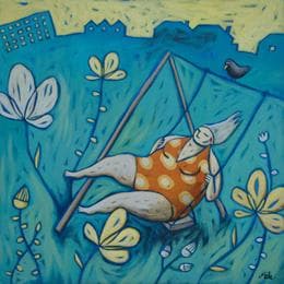 Peinture Echappée par Catoni Melina | Tableau Art naïf Scènes de vie