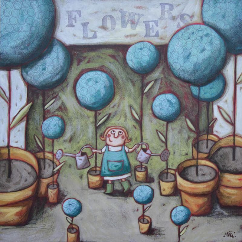Peinture Flowers par Catoni Melina | Tableau Art naïf Scènes de vie