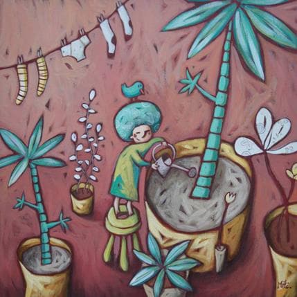Painting Les petits gestes by Catoni Melina | Painting Naive art Life style