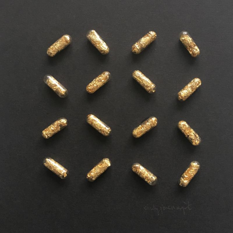 Gemälde Geometric gold von Marjot Emily Jane  | Gemälde Abstrakt Materialismus Minimalistisch