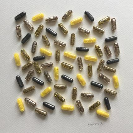 Painting yellow pills by Marjot Emily Jane | Painting Abstract Minimalist