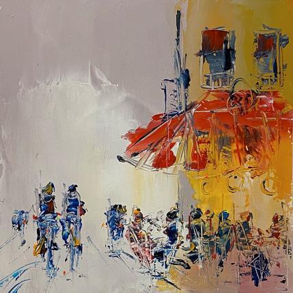 Painting Terrasse de café by Raffin Christian | Painting Figurative Oil Life style