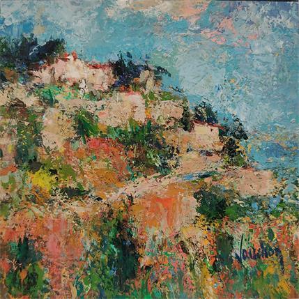 Peinture Oppede le Vieux dans le Lubéron par Vaudron | Tableau Figuratif Aquarelle, Gouache Paysages