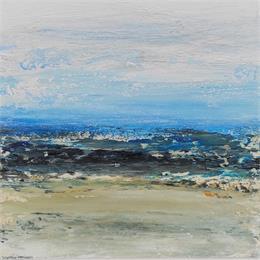 Peinture Sable Jaune par Rocco Sophie | Tableau Art Singulier Acrylique, Carton, Collage, Sable Marine, Paysages