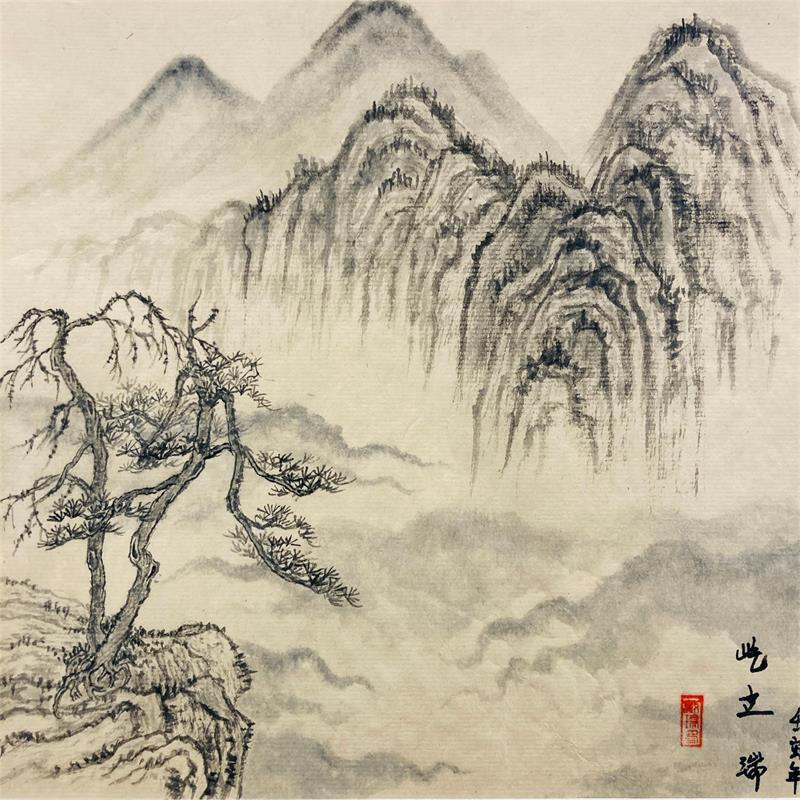 Painting The last stand by Amblard Rui | Painting Figurative Landscapes Life style Watercolor