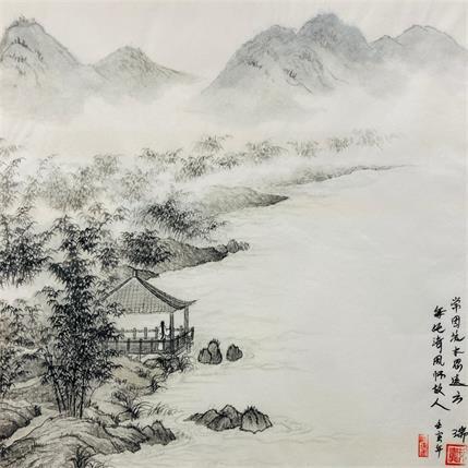 Gemälde I missing you far away / Tu me manques de loin von Amblard Rui | Gemälde Figurativ Aquarell Alltagsszenen, Landschaften