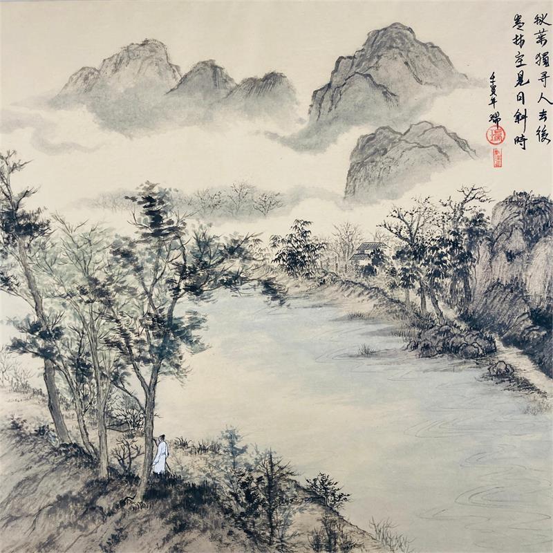 Painting Savor the grey beauty of autumn. / Savourez la sombre beauté de l'automne. by Amblard Rui | Painting Watercolor