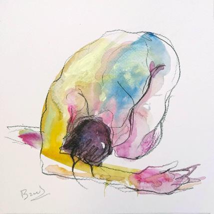 Painting Marine au sol by Brunel Sébastien | Painting Figurative Watercolor Nude