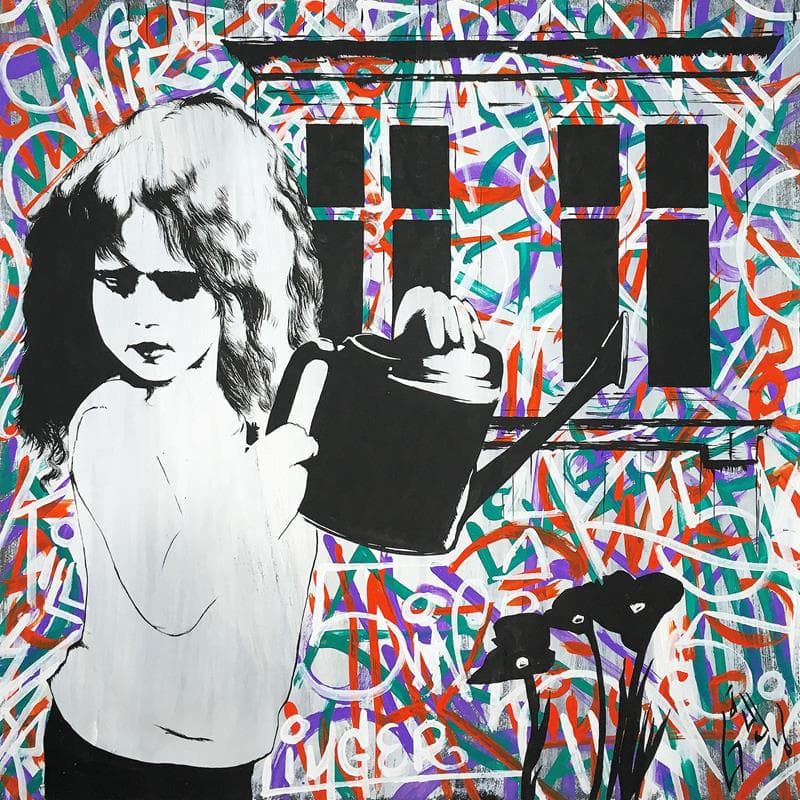 Painting My little garden in the city by Di Vicino Gaudio Alessandro | Painting Street art Life style Acrylic