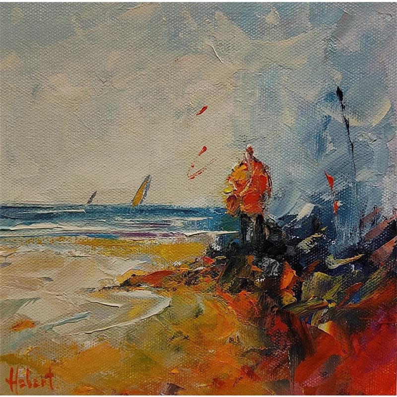 Gemälde Promenade von Hébert Franck | Gemälde Figurativ Marine Öl