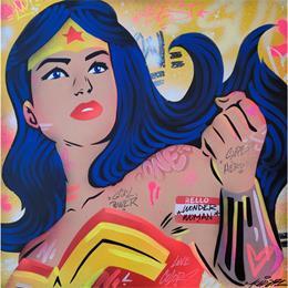 Peinture Wonder Woman par Lemoine Mael | Tableau Street Art Graffiti, Posca Icones Pop