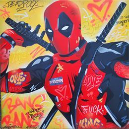 Peinture Dead Pool par Lemoine Mael | Tableau Street Art Graffiti, Posca Icones Pop