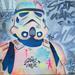 Painting Blue Strormtrooper by Lemoine Mael | Painting Pop-art Pop icons Graffiti Posca