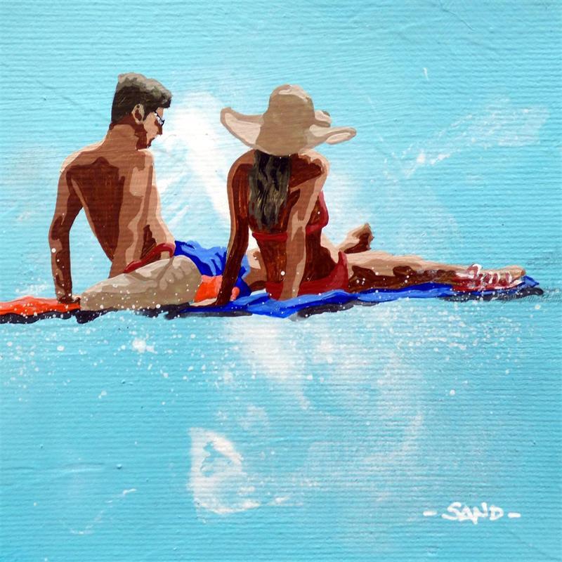 Painting capeline sur ciel by Sand | Painting Figurative Life style Acrylic