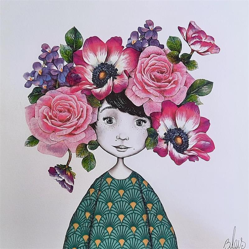 Peinture Rosalie 2 par Blais Delphine | Tableau Art naïf Portraits Acrylique