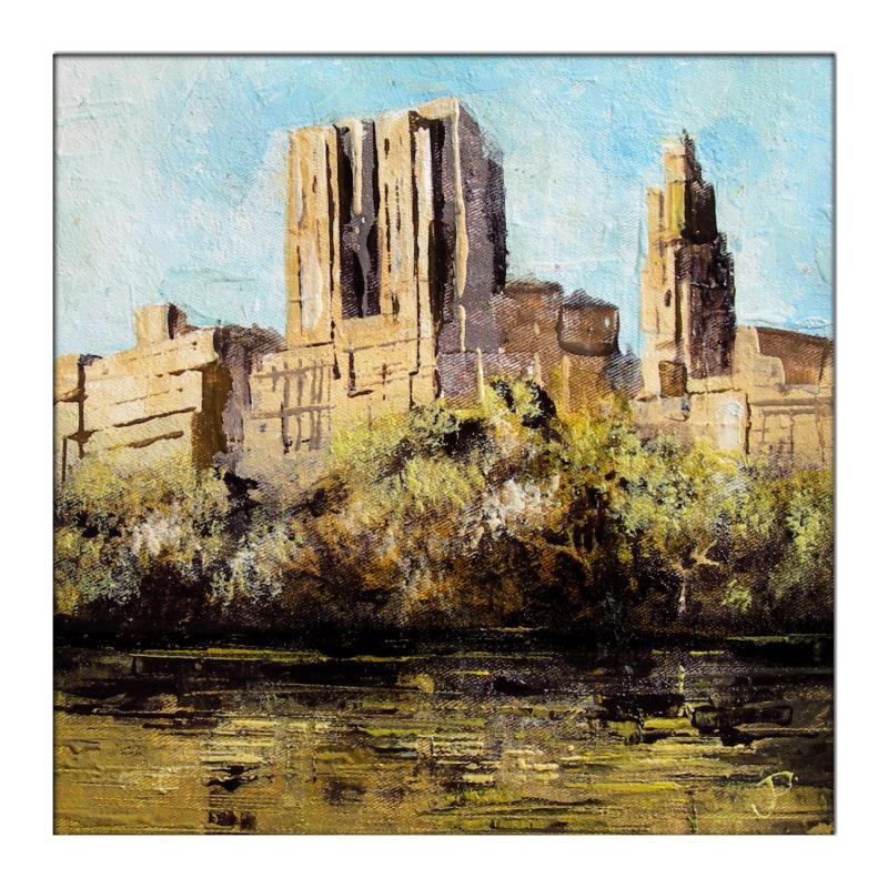 Gemälde Central Park lac von Poumès Jérôme | Gemälde Figurativ Urban Acryl