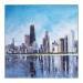 Painting Chicago skyline summer by Poumès Jérôme | Painting Figurative Urban Acrylic
