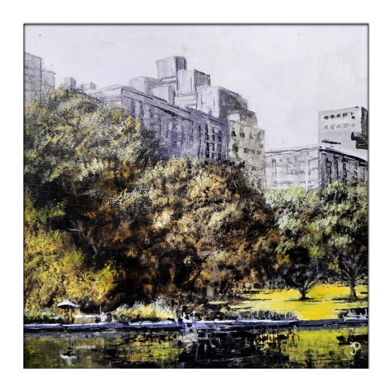 Painting Central Park 3 by Poumès Jérôme | Painting Figurative Urban Acrylic