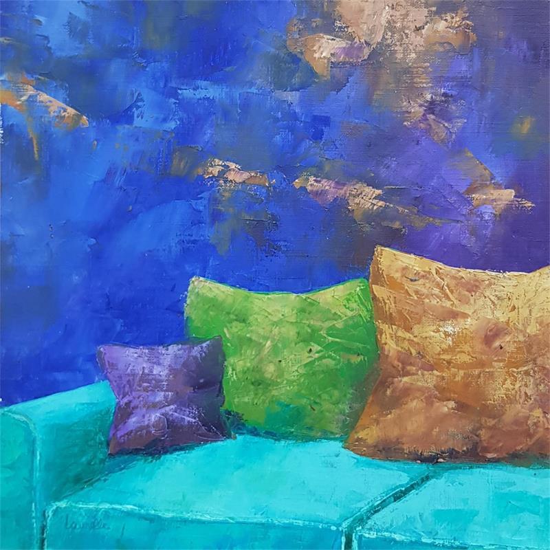 Painting En attendant by Bessé Laurelle | Painting Figurative Life style Oil