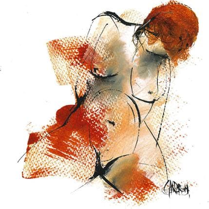Peinture Ton chaud 2 par Chaperon Martine | Tableau Figuratif Acrylique Nu
