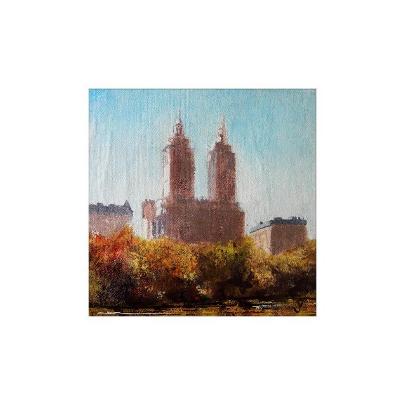Painting Central Park by Poumès Jérôme | Painting Figurative Urban Acrylic