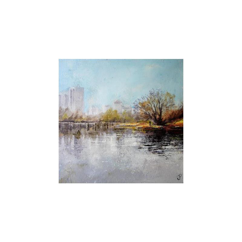 Painting Central Park 2 by Poumès Jérôme | Painting Figurative Urban Acrylic