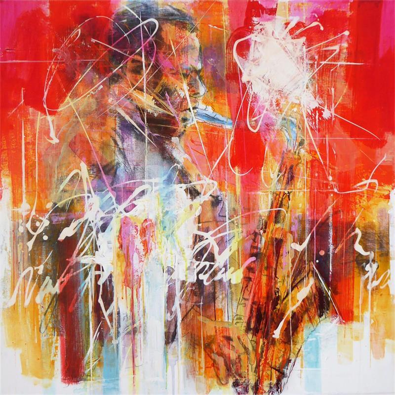 Painting jazz Ation by Silveira Saulo | Painting Figurative Acrylic